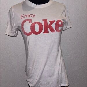Coca Cola Women's Red and White Tee